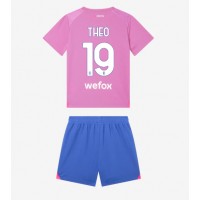 Echipament fotbal AC Milan Theo Hernandez #19 Tricou Treilea 2023-24 pentru copii maneca scurta (+ Pantaloni scurti)